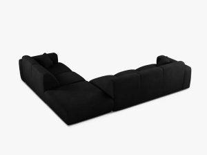 COLTAR MOLINO, 315 CM, PE DREAPTA, NEGRU, CU TAPITERIE DIN TEXTIL CHENILLE REBEL, MICADONI - Img 3