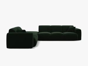 COLTAR MOLINO, 315 CM, PE STANGA, VERDE SMARALD, CU TAPITERIE DIN TEXTIL CATIFEA VELVET CASINO, MICADONI - Img 2