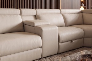 COLTAR MULTIFUNCTIONAL PRIME, 300X270CM, CU SPATIU DE DEPOZITARE, PRIZE, REALIZAT DIN LEMN SI PIELE ECO, CULOARE BEJ - Img 2