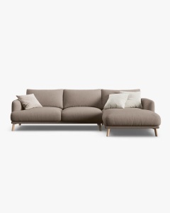 COLTAR NAOMI, PE DREAPTA, CAPPUCCINO, 285X170 CM, TAPITAT CU TAPITERIE DIN TEXTIL STRUCTURAT LIBERTY, MICADONI