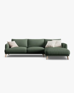 COLTAR NAOMI, PE DREAPTA, VERDE MUSCHI, 285X170 CM, TAPITAT CU TAPITERIE DIN TEXTIL STRUCTURAT LIBERTY, MICADONI