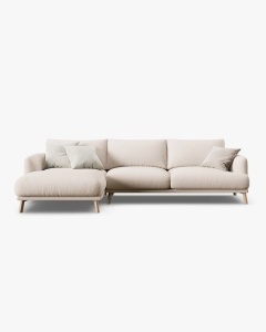 COLTAR NAOMI, PE STANGA, BEJ, 285X170 CM, TAPITAT CU TAPITERIE DIN TEXTIL STRUCTURAT LIBERTY, MICADONI