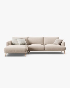 COLTAR NAOMI, PE STANGA, BEJ, 285X170 CM, TAPITAT CU TAPITERIE DIN TEXTIL CATIFEA SALVADOR, MICADONI