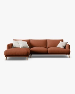 COLTAR NAOMI, PE STANGA, CARAMIZIU, 285X170 CM, TAPITAT CU TAPITERIE DIN TEXTIL STRUCTURAT LIBERTY, MICADONI