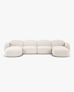 COLTAR PANORAMIC, CU 6 LOCURI, BLAIR, 354X167, BEJ DESCHIS, CU TAPITERIE DIN TEXTIL CHENILLE EDEN, MICADONI