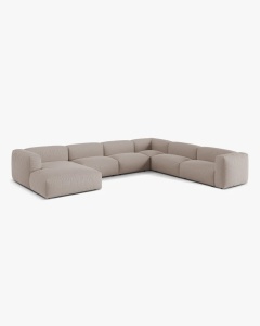 COLTAR PANORAMIC MARTINA, 160X106 CM, PE DREAPTA, BEJ INCHIS, TAPITAT CU TAPITERIE DIN TEXTIL STRUCTURAT BOSTON, MICADONI - Img 2