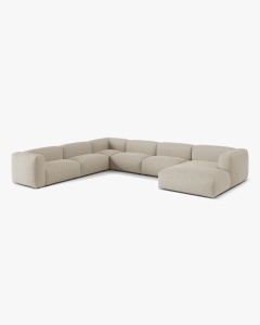 COLTAR PANORAMIC MARTINA, 160X106 CM, PE STANGA, BEJ DESCHIS, TAPITAT CU TAPITERIE DIN TEXTIL STRUCTURAT BOSTON, MICADONI - Img 2