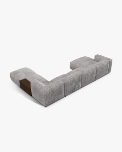 COLTAR PANORAMIC MARTINA, GRI DESCHIS, 406 CM, DREAPTA, CU TAPITERIE DIN TEXTIL CORDOI TILIA, MICADONI - Img 3