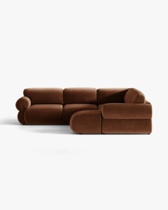 COLTAR PANORAMIC MODULAR, OPHELIA, MARO, PE STANGA, 370 CM, CU TAPITERIE DIN TEXTIL CATIFEA VENUS, MICADONI - Img 2