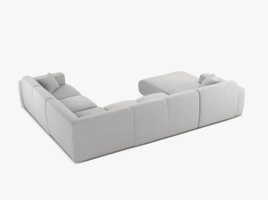 COLTAR PANORAMIC MOLINO, PE DREAPTA, ARGINTIU, 326 CM, , CU TAPITERIE DIN TEXTIL CHENILLE EDEN, MICADONI - Img 3