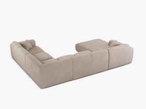 COLTAR PANORAMIC MOLINO, PE DREAPTA, BEJ, 326 CM, , CU TAPITERIE DIN TEXTIL CHENILLE REBEL, MICADONI - Img 3