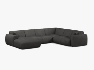 COLTAR PANORAMIC MOLINO, PE DREAPTA, GRI INCHIS, 326 CM, , CU TAPITERIE DIN TEXTIL CHENILLE REBEL, MICADONI