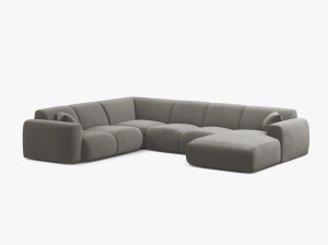 COLTAR PANORAMIC MOLINO, PE STANGA, 326 CM, , CU TAPITERIE DIN TEXTIL CATIFEA VELVET CASINO, MICADONI
