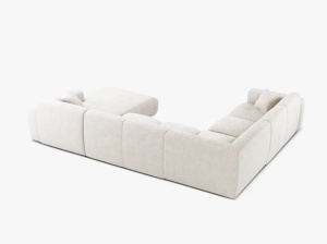 COLTAR PANORAMIC MOLINO, PE STANGA, ALB, 326 CM, , CU TAPITERIE DIN TEXTIL BOUCLE BALOO, MICADONI - Img 3