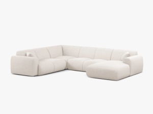 COLTAR PANORAMIC MOLINO, PE STANGA, BEJ DESCHIS, 326 CM, , CU TAPITERIE DIN TEXTIL CHENILLE EDEN, MICADONI