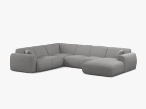 COLTAR PANORAMIC MOLINO, PE STANGA, GRI DESCHIS, 326 CM, , CU TAPITERIE DIN TEXTIL CHENILLE EDEN, MICADONI