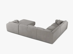 COLTAR PANORAMIC MOLINO, PE STANGA, GRI DESCHIS, 326 CM, , CU TAPITERIE DIN TEXTIL CHENILLE REBEL, MICADONI - Img 3