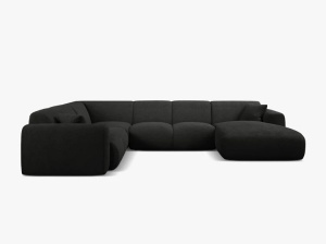 COLTAR PANORAMIC MOLINO, PE STANGA, NEGRU, 326 CM, , CU TAPITERIE DIN TEXTIL BOUCLE BALOO, MICADONI - Img 2