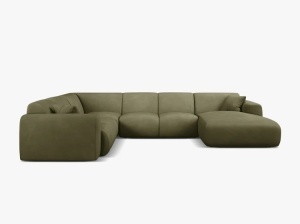 COLTAR PANORAMIC MOLINO, PE STANGA, VERDE DESCHIS, 326 CM, , CU TAPITERIE DIN TEXTIL CHENILLE REBEL, MICADONI - Img 2