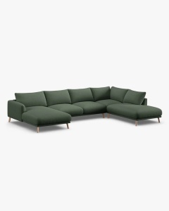 COLTAR PANORAMIC NAOMI, PE DREAPTA, VERDE MUSCHI, 235X265 CM, TAPITAT CU TAPITERIE DIN TEXTIL STRUCTURAT LIBERTY, MICADONI - Img 3