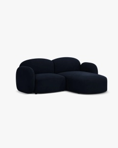 COLTAR PE DREAPTA, BLAIR, 194X 95, ALBASTRU ROYAL, CU TAPITERIE DIN TEXTIL CATIFEA CASINO, MICADONI - Img 2