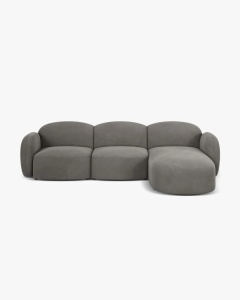 COLTAR PE DREAPTA, BLAIR, 274X 95, GRI, CU TAPITERIE DIN TEXTIL CATIFEA CASINO, MICADONI
