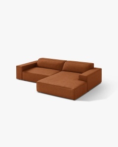 COLTAR PE DREAPTA, CU 3 LOCURI JODIE, 224X162 CM, ADANCIME SCAUN 62 CM, CARAMIZIU, TAPITAT CU TAPITERIE DIN TEXTIL BOUCLE BALOO, MICADONI - Img 2