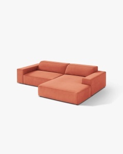 COLTAR PE DREAPTA, CU 3 LOCURI JODIE, 224X162 CM, ADANCIME SCAUN 62 CM, CORAI, TAPITAT CU TAPITERIE DIN TEXTIL CATIFEA VENUS, MICADONI - Img 2