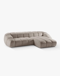 COLTAR PE DREAPTA DIANA, BEJ INCHIS, 334X182 CM, TAPITAT CU TAPITERIE DIN TEXTIL STRUCTURAT BUBBLE, MICADONI - Img 3
