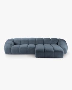 COLTAR PE DREAPTA DIANA, BLUE JEANS, 334X182 CM, TAPITAT CU TAPITERIE DIN TEXTIL STRUCTURAT BUBBLE, MICADONI