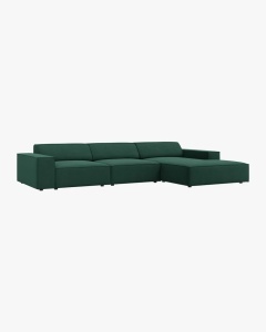 COLTAR PE DREAPTA JODIE, CU 4 LOCURI, 284X162 CM, ADANCIME SCAUN 62 CM, VERDE, TAPITAT CU TAPITERIE DIN TEXTIL STRUCTURAT MEGAN, MICADONI - Img 2