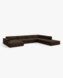 COLTAR PE DREAPTA JODIE, CU 7 LOCURI, 361X258 CM, ADANCIME SCAUN 62 CM, MARO INCHIS, TAPITAT CU TAPITERIE DIN TEXTIL CATIFEA VENUS, MICADONI - Img 2