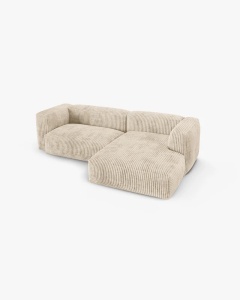 COLTAR PE DREAPTA MARTINA, 180X176 CM, ADANCIME SCAUN 90 CM, BEJ DESCHIS, TAPITAT CU TAPITERIE DIN TEXTIL CORDOI TILIA, MICADONI - Img 3