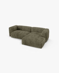 COLTAR PE DREAPTA MARTINA, 180X176 CM, ADANCIME SCAUN 90 CM, VERDE MUSCHI, TAPITAT CU TAPITERIE DIN TEXTIL CORDOI TILIA, MICADONI - Img 3