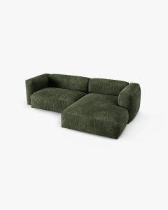 COLTAR PE DREAPTA MARTINA, 180X176 CM, ADANCIME SCAUN 90 CM, VERDE, TAPITAT CU TAPITERIE DIN TEXTIL CATIFEA VOGUE, MICADONI - Img 3