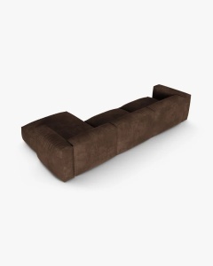 COLTAR PE DREAPTA MARTINA, 330X176 CM, ADANCIME SCAUN 90 CM, CIOCOLATIU, TAPITAT CU TAPITERIE DIN TEXTIL CATIFEA VOGUE, MICADONI - Img 4