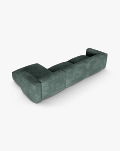 COLTAR PE DREAPTA MARTINA, 330X176 CM, ADANCIME SCAUN 90 CM, VERDE MUSCHI, TAPITAT CU TAPITERIE DIN TEXTIL CATIFEA VOGUE, MICADONI - Img 4