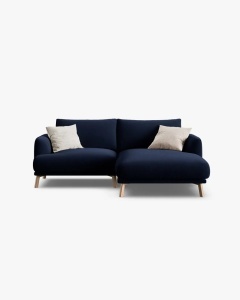 COLTAR PE DREAPTA, NAOMI, ALBASTRU ROYAL, 200X170 CM, TAPITAT CU TAPITERIE DIN TEXTIL CATIFEA SALVADOR, MICADONI