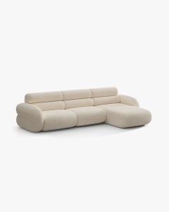 COLTAR PE DREAPTA, NEO, BEJ DESCHIS, 305X165 CM, TAPITAT CU TAPITERIE DIN TEXTIL CHENILLE SILENCIO, MICADONI - Img 2