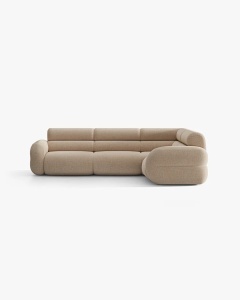 COLTAR PE DREAPTA NEO, NISIPIU, 295X210 CM, TAPITAT CU TAPITERIE DIN TEXTIL CHENILLE SILENCIO, MICADONI