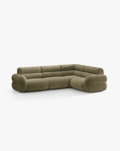 COLTAR PE DREAPTA NEO, VERDE MASLINIU DESCHIS, 295X210 CM, TAPITAT CU TAPITERIE DIN TEXTIL CHENILLE GOLD, MICADONI - Img 2