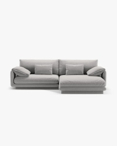 COLTAR PE DREAPTA TORINO, 250X170, GRI DESCHIS, CU TAPITERIE DIN TEXTIL STRUCTURAT WIND, MICADONI