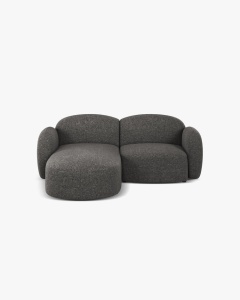COLTAR PE STANGA, BLAIR, 194X 95, GRI INCHIS, CU TAPITERIE DIN TEXTIL CHENILLE EDEN, MICADONI - Img 2
