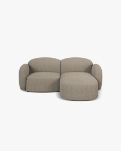 COLTAR PE STANGA, BLAIR, 194X 95, MELANJ GRI-MARO, CU TAPITERIE DIN TEXTIL STRUCTURAT BALTIMORE, MICADONI