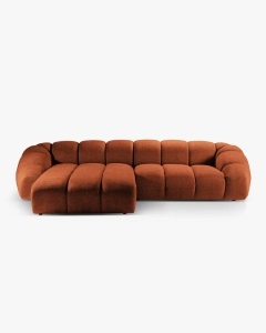 COLTAR PE STANGA DIANA, SCORTISOARA, 334X182 CM, TAPITAT CU TAPITERIE DIN TEXTIL STRUCTURAT BUBBLE, MICADONI