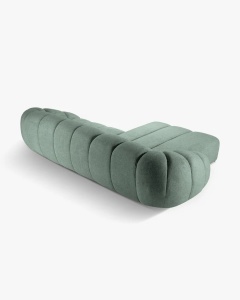 COLTAR PE STANGA DIANA, VERDE MENTA, 334X182 CM, TAPITAT CU TAPITERIE DIN TEXTIL STRUCTURAT BUBBLE, MICADONI - Img 2