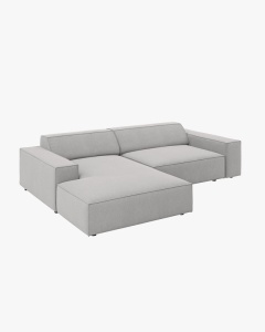 COLTAR PE STANGA JODIE, CU 3 LOCURI, 224X162 CM, ADANCIME SCAUN 62 CM, GRI DESCHIS, TAPITAT CU TAPITERIE DIN TEXTIL STRUCTURAT MEGAN, MICADONI - Img 3