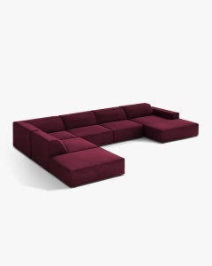 COLTAR PE STANGA JODIE, CU 7 LOCURI, 361X258 CM, ADANCIME SCAUN 62 CM, VISINIU, TAPITAT CU TAPITERIE DIN TEXTIL CATIFEA VENUS, MICADONI - Img 3
