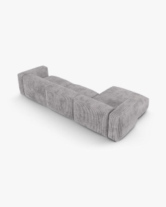 COLTAR PE STANGA MARTINA, 330X176 CM, ADANCIME SCAUN 90 CM, GRI DESCHIS, TAPITAT CU TAPITERIE DIN TEXTIL CORDOI TILIA, MICADONI - Img 4