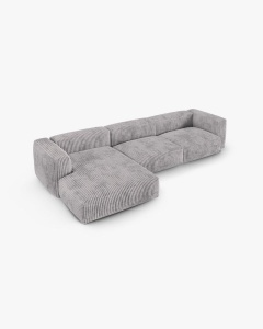COLTAR PE STANGA MARTINA, 330X176 CM, ADANCIME SCAUN 90 CM, GRI DESCHIS, TAPITAT CU TAPITERIE DIN TEXTIL CORDOI TILIA, MICADONI - Img 3